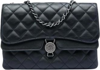 Chanel Pre-owned Quilted Shoulder Bag - Dames - Vintage Schoudertas - Zwart - ONE Size - Leer - Vintage