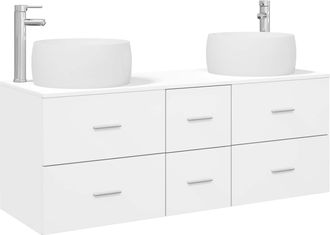 vidaXL Juego De Muebles De Ba&ntilde;o 3 Uds. Blanco 49,5 X 44,5 X 66 Cm Vidaxl