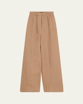 Loro Piana Valerio Linen Straight-Leg Sunny Trousers