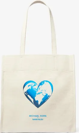 Michael Kors Watch Hunger Stop Recycled Cotton Canvas Tote Bag