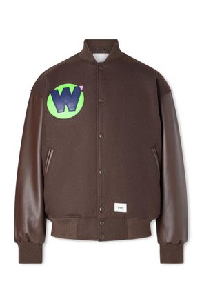 Wtaps Logo-Appliqu&eacute;d Panelled Melton Wool-Blend Jacket