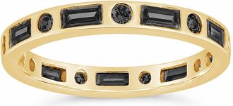 Sterling Forever Sterling Silver Black CZ Ethel Ring