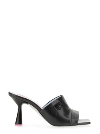 Chiara Ferragni Black Logo Heels