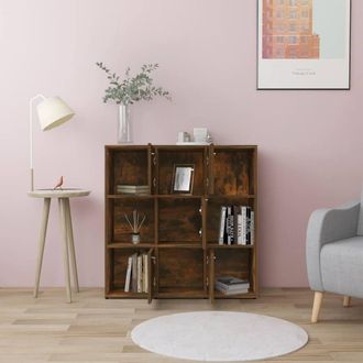 Berkfield Home Modern Book Cabinet Smoked Oak 90x30x90 cm Engineered Wood in Brown | Size: 90 x 30 x 90 cm