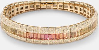 Shay Jewelry Pulsera de oro rosa de 18 ct (750/1000) con diamantes y amatistas