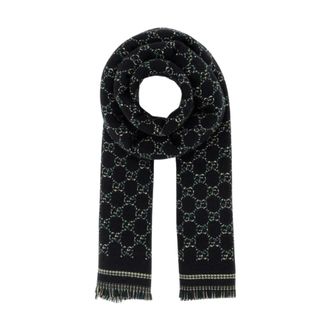 Gucci Accessoires, Heren, Zwart, ONE Size, Wol, Check GG Wool Sjaal