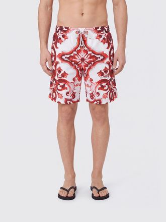 Dolce & Gabbana Shorts da mare in poliestere con stampa Maioliche