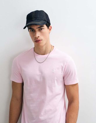 Polo Ralph Lauren T-shirt slim custom rosa confetto con logo a icona