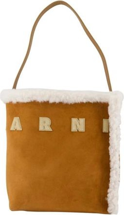 Marni Bruin Leren Mini Shopper Tas - Dames - Schoudertassen - Bruin - ONE Size - Leer - Tassen