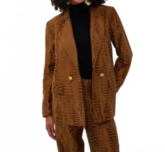 Esqualo Womens Animal Jacquard Blazer In Olive