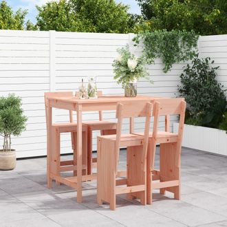 vidaXL Mesa Alta Y Taburetes De Jard&iacute;n 5 Piezas Madera Maciza Douglas Vidaxl