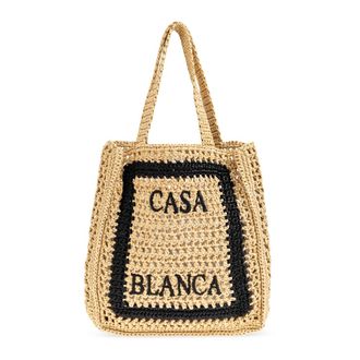 Casablanca Natural Raffia Tote - unisex - Shoppers - Beige - ONE Size - Tassen