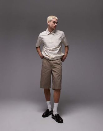 Dickies Unionville - Pantaloncini da 13 color cuoio chiaro a pieghe-Marrone