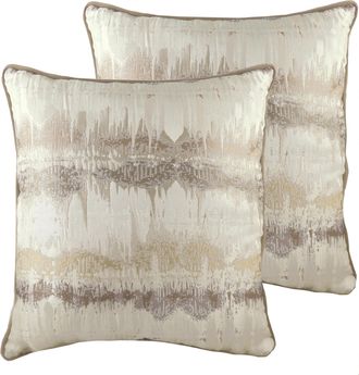 Evans Lichfield Inca Cushions (Twin Pack) - Beige - Size 56cm (W) x 56cm (L)