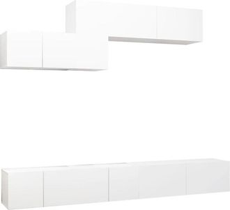 vidaXL 6 Piece TV Cabinet Set White Engineered Wood vidaXL