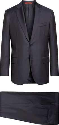 Isaia Sanita Aquaspider Super 160s Wool Suit in Navy at Nordstrom, Size 52 R Eu
