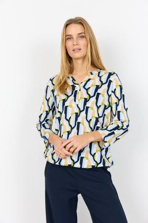 Soyaconcept Shirtbluse SOYACONCEPT SC-FELICITY AOP 534, Damen, Gr. XL, windsurfer combi, Web, Obermaterial: 50% Baumwolle, 50% Viskose, gemustert, normal, V-Aussc