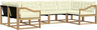 vidaXL Conjunto De Sof&aacute;s De Exterior 6 Uds. Blanco Y Crema Vidaxl