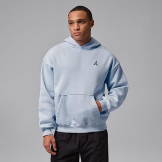 Nike Jordan Mens Jordan Brooklyn Fleece Oversized Pullover Hoodie in Blue | IB7235-472