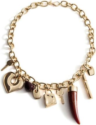 Mango Charm Chain Necklace in Gold at Nordstrom