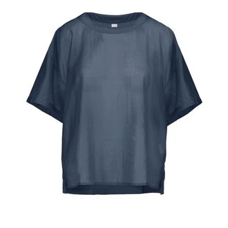 Bomboogie Blusa sobrecamisa de voile de lyocell - Blouses & Shirts - Mujer - Azul - L