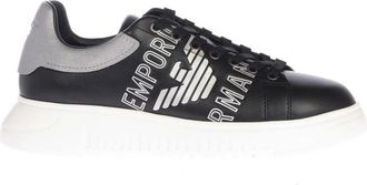 Emporio Armani Schoenen Sneakers - Heren - Sneakers - Zwart - 41 1/2 EU - Leer - Schoenen