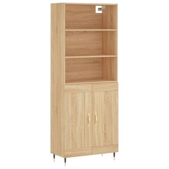 Berkfield Home Highboard Sonoma Oak 69.5x34x180 cm Engineered Wood in Light Brown