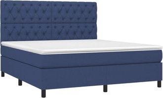 vidaXL Vidaxl - Cama Box Spring Con Colch&oacute;n Tela Azul 160x200 Cm