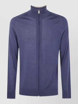 Paul Smith mens zip cardigan high collar ribbed cuffs hem