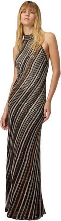 Missoni Long Dress With Halter Neck And Herringbone Stripe Knit in Multicoloured at Nordstrom, Size 42 It