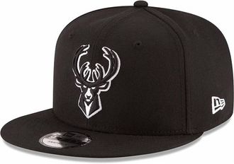 New Era Mens Milwaukee Bucks 9Fifty Snapback Hat In Black