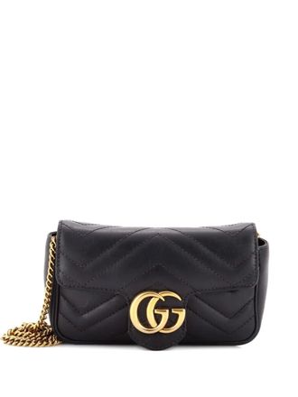Gucci GG Marmont Flap Bag Matelasse Leather Super Mini crossbody bag - Nero