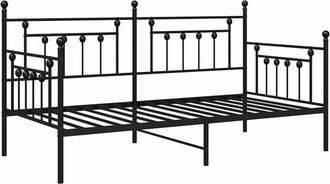 vidaXL Estructura De Cama De D&iacute;a Con Cabecera Negro 100 X 190 Cm Acero Vidaxl