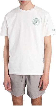 MC2 Saint Barth Portland Man Katoenen T-shirt Met Print Op De Voorkant - Heren - T-shirts - Wit - L - Katoen - Tops