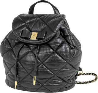 Ferragamo Black Quilting Backpack (Pre-Owned)