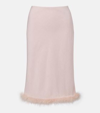 Dorothee Schumacher Soft Vibes feather-trimmed midi skirt