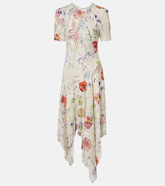 Alexander McQueen Floral asymmetric midi dress