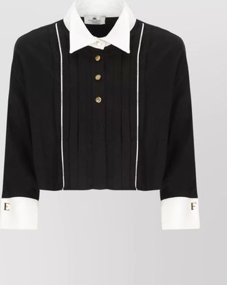 Elisabetta Franchi contrast collar long-sleeve shirt
