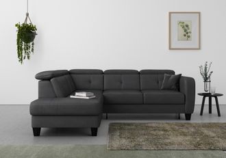 Sit&more Ecksofa »Belluci L-Form« inklusive Federkern, wahlweise mit Bettfunktion und Bettkasten