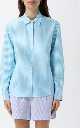 MC2 Saint Barth Camicia in cotone a righe con collo francese e maniche lunghe