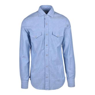 Eleventy Casual Shirts, male, Blue, Size: L Casual Shirt