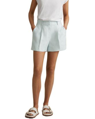 Reiss Lori Linen-Blend Pleated Short