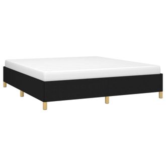 vidaXL Cama Sin Colch&oacute;n Tela Negro 160x200 Cm Vidaxl