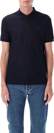 Burberry Navy Blue Tonal Logo Polo T-shirt