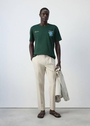Mango Pantaloni regular-fit misto lyocell cotone grigio ghiaccio - Uomo - 44 - MANGO MAN