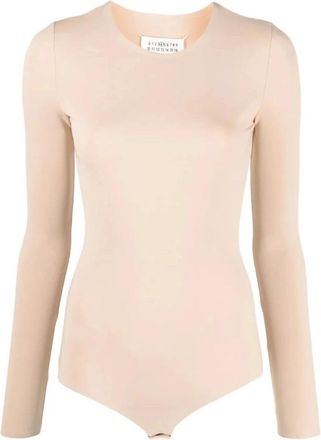 Maison Margiela Viscose Elastane Blouse - Dames - Bodies - Beige - 2XS - Tops