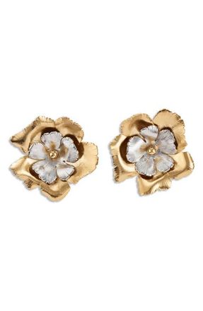 Lelet NY Eden Floral Two Tone Statement Earrings in Mixed Metal at Nordstrom