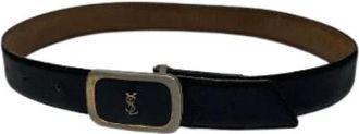 Saint Laurent Pre-owned Leren Riem - Dames - Vintage Accessoires - Zwart - ONE Size - Leer - Vintage