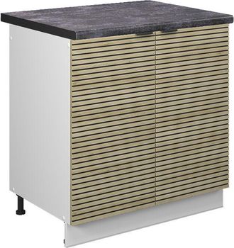 Vicco Armario Bajo Para Fregadero Fame-line, Panel De Roble, 80 Cm, Et Antracita Vicco