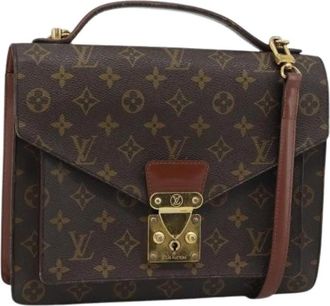 Louis Vuitton Pre-owned Monogram Canvas Hand Bag - Dames - Vintage Handtas - Bruin - ONE Size - Leer - Vintage